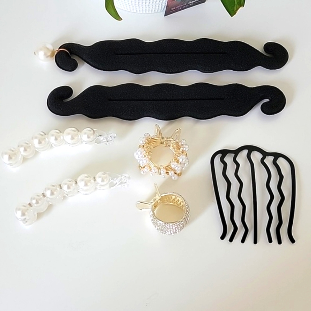 Faux PEARL HAIR CLAW As Bundle (7pc)